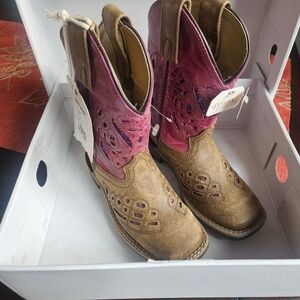 Shyanne Brown and Pink Western Boots